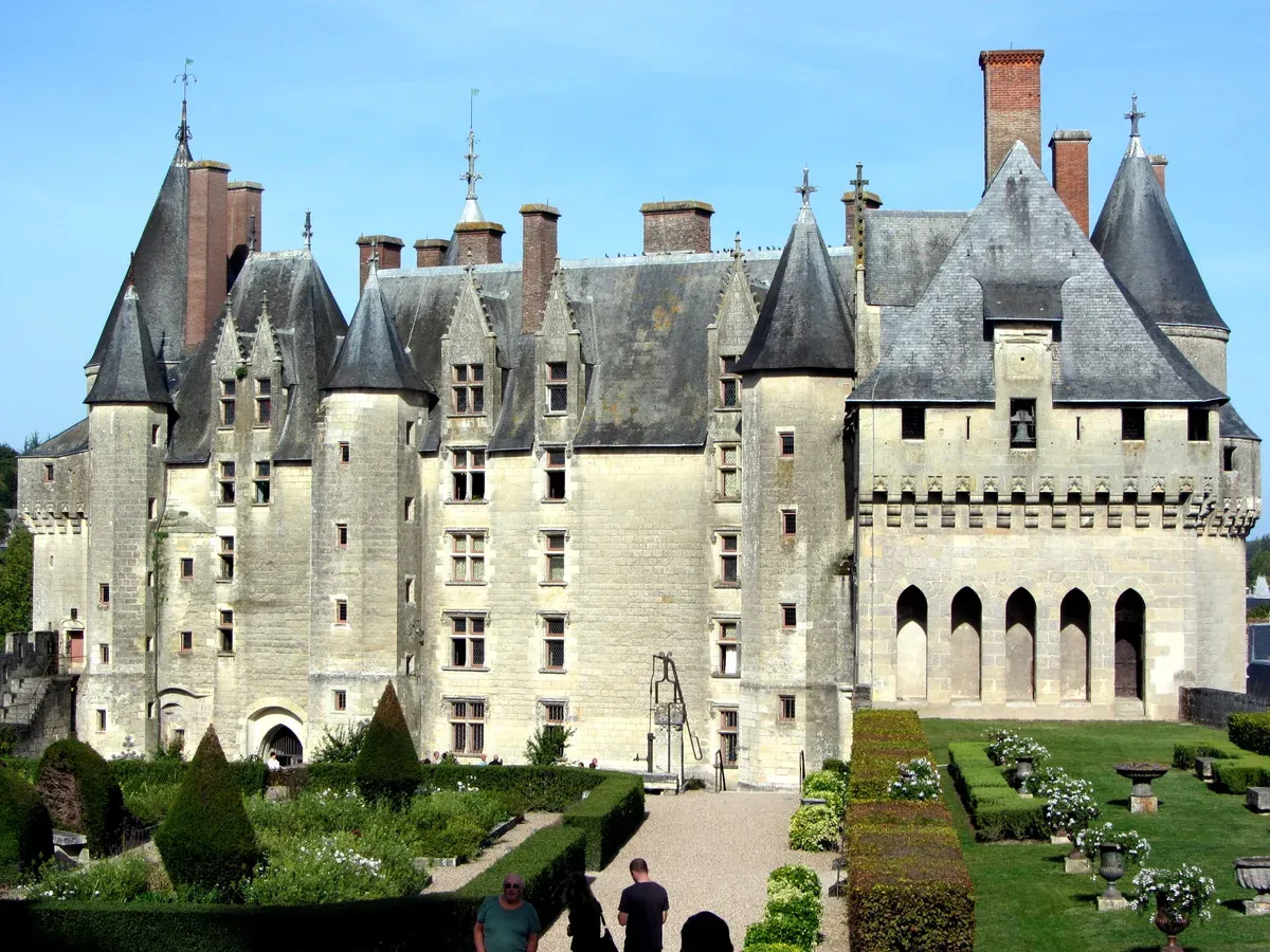 Château de Langeais towers and gardens, a stop on a Loire Valley castles tour