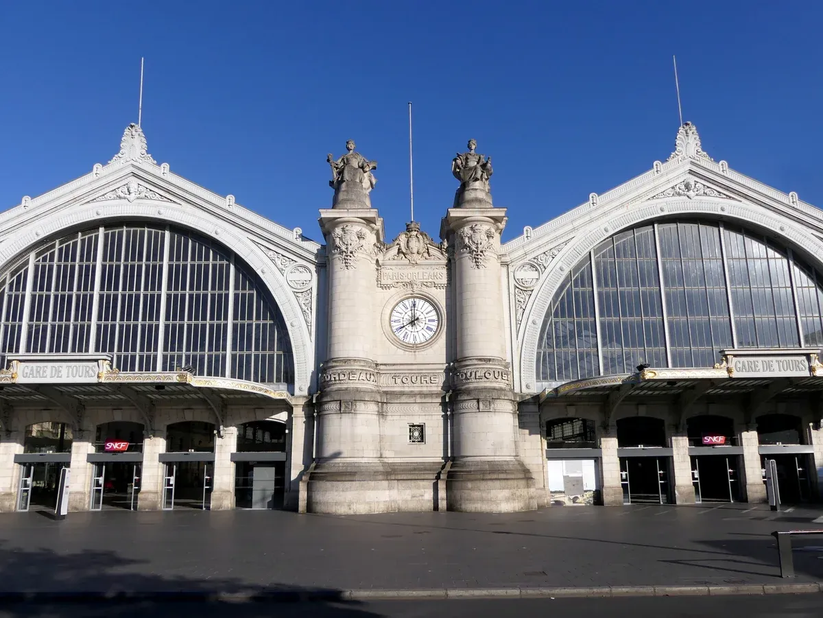 Facade of Tours station, the arrival point for a Loire Valley castles tour by train